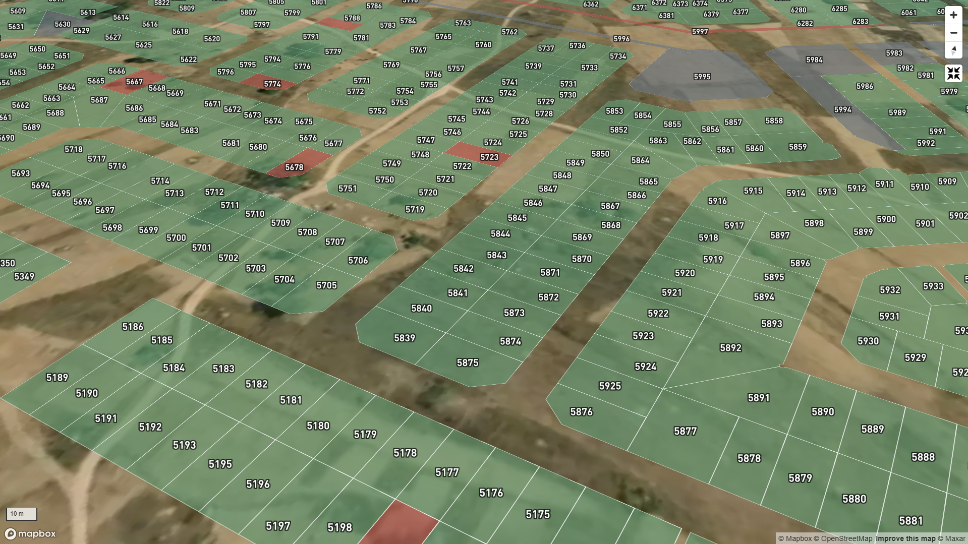 Tapsington Estate parcels on the QwikPlot live satellite map